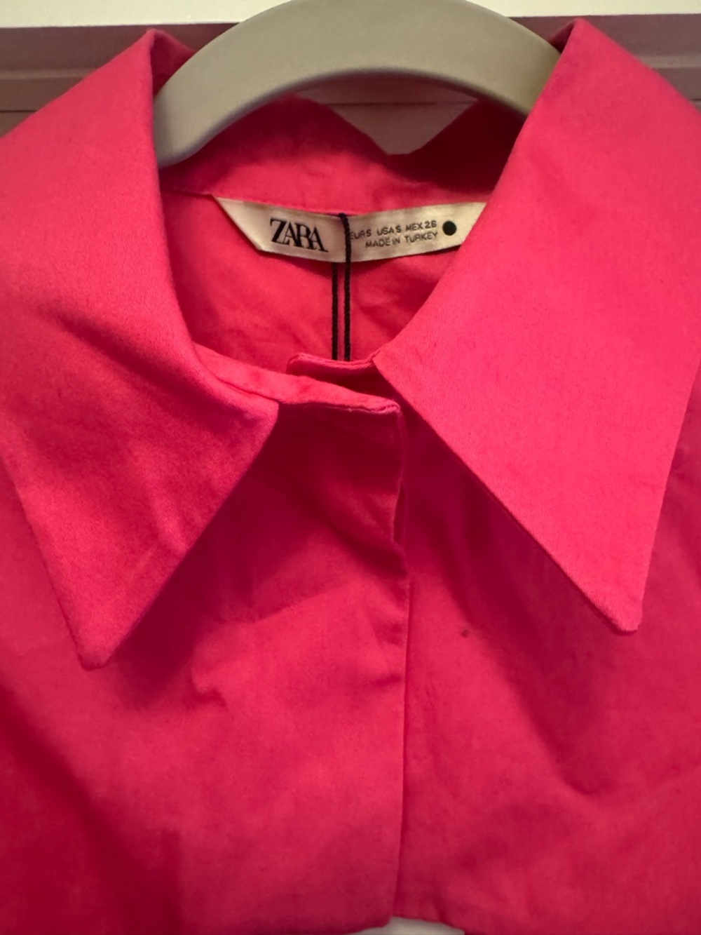 Zara Hot Pink Half Pointed Collar Jacket